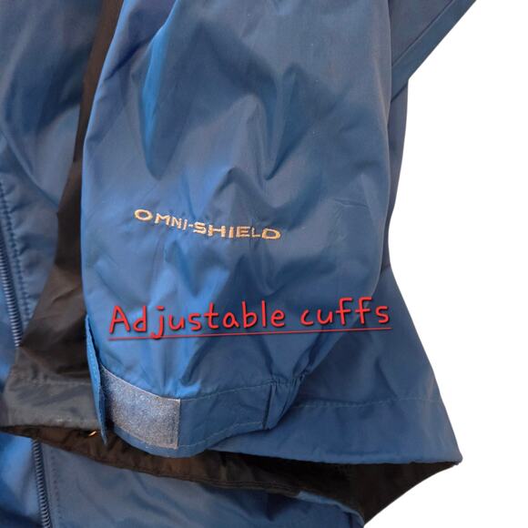 Columbia Windbreaker Jacket Men's XL Royal Blue Hidden hood, packable - Picture 6 of 11